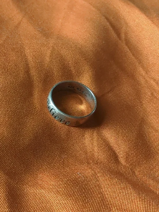 Sterling Silver 'Love Dream Believe ' Band Ring - Silver - Picture 5 of 5